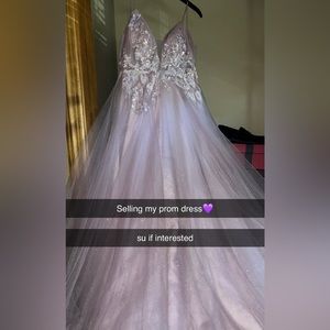 Long purple ballgown prom dress. Size SM. Only worn once.